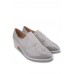 Gray Pointed Toe Patent Slip-Ons